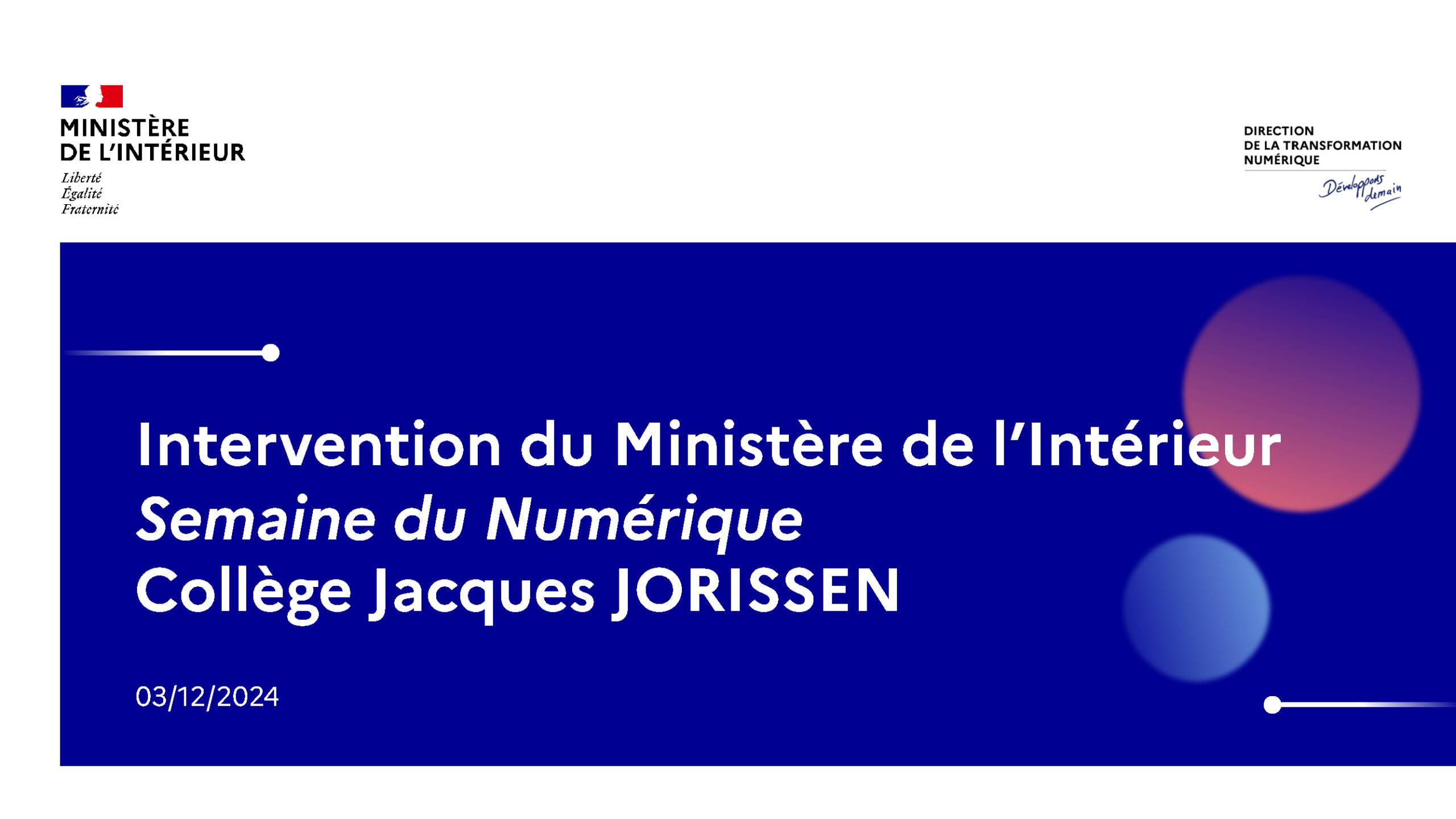 image event Intervention du Ministère de l'intérieur au collège Jacques JORISSEN à DRANCY